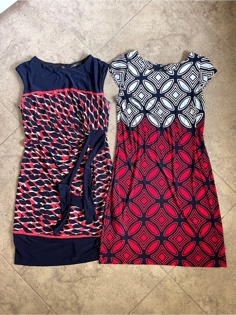 2 R&K Red/Blue Women’s Dress SMALL Sleeveless Business Office Dresses Stretch S